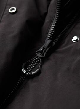Chaqueta Superdry Longline Puffer Negro Mujer
