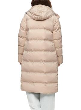 Chaqueta Superdry Longline Puffer Beige Para Mujer