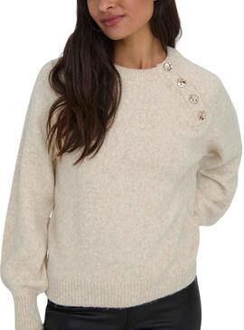 Jersey Only Emma Botones Beige para Mujer