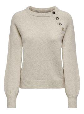 Jersey Only Emma Botones Beige para Mujer