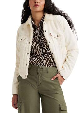 Chaqueta Vaquera Levis Original Sherpa Beige Mujer