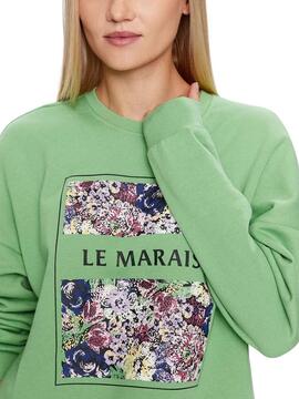 Sudadera Only Amor Verde Flores para Mujer