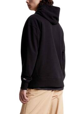 Sudadera Tommy Jeans Relax Signature Negra Hombre