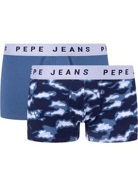 Pack 2 Calzoncillos Pepe Jeans Camo Azules Hombre