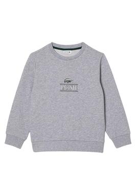 Sudadera Lacoste Emblemático Gris Para Niño