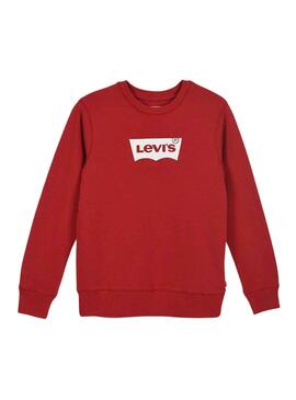 Sudadera Levis Batwing Crewneck Rojo Para Niño