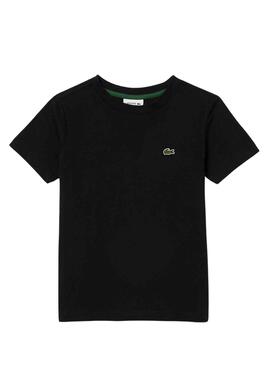 Camiseta Lacoste De Punto Negro Para Niño Niña