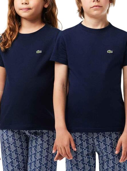 Camiseta Lacoste De Punto Marino Para Niño Niña