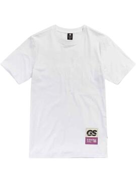 Camiseta G-Star Back Slim Blanca para Hombre