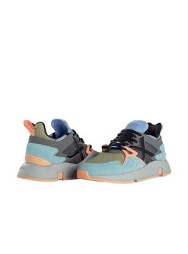 Zapatillas Munich Clik Azul y Gris Para Mujer