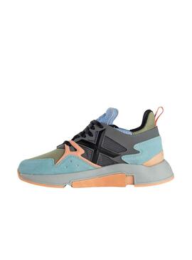 Zapatillas Munich Clik Azul y Gris Para Mujer