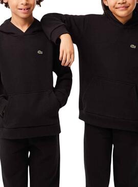 Sudadera Lacoste Infantil Negro Para Niño Niña