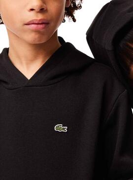 Sudadera Lacoste Infantil Negro Para Niño Niña