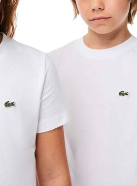 Camiseta Lacoste De Punto Blanco Para Niña Niño