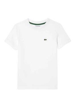 Camiseta Lacoste De Punto Blanco Para Niña Niño