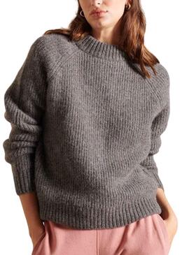 Jersey Superdry Alpaca Blend Gris para Mujer