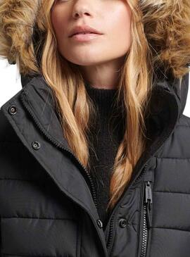 Abrigo Superdry Line Fuji Negro para Mujer