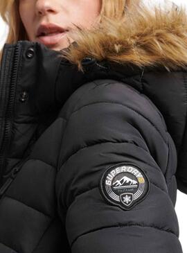 Abrigo Superdry Line Fuji Negro para Mujer