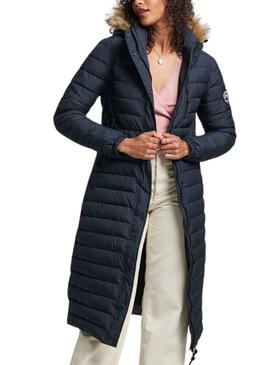 Abrigo Superdry Line Fuji Marino para Mujer
