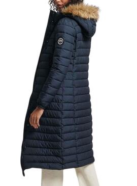 Abrigo Superdry Line Fuji Marino para Mujer