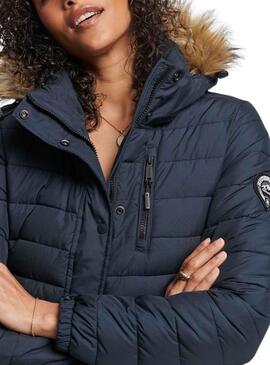 Abrigo Superdry Line Fuji Marino para Mujer