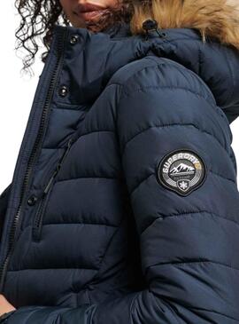 Abrigo Superdry Line Fuji Marino para Mujer