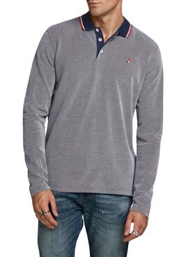 Polo Jack and Jones Bluwin M/L Gris para Hombre