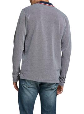 Polo Jack and Jones Bluwin M/L Gris para Hombre