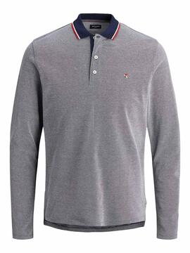 Polo Jack and Jones Bluwin M/L Gris para Hombre