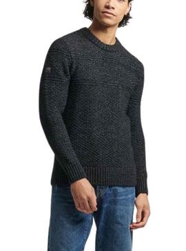 Jersey Superdry Jacob Cable Gris para Hombre