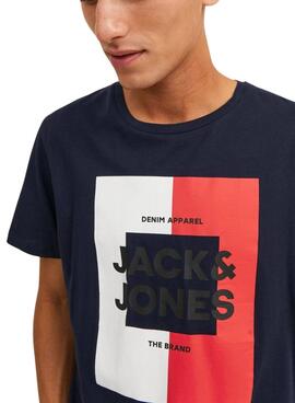 Camiseta Jack and Jones Oscar Marino para Hombre