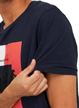 Camiseta Jack and Jones Oscar Marino para Hombre