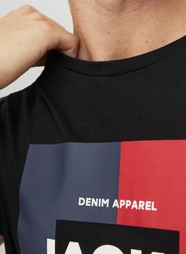 Camiseta Jack and Jones Oscar Negra para Hombre
