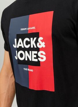 Camiseta Jack and Jones Oscar Negra para Hombre