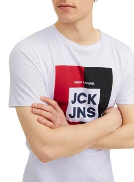 Camiseta Jack and Jones Oscar Blanca para Hombre