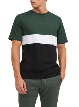 Camiseta Jack and Jones Eired Block Verde Hombre