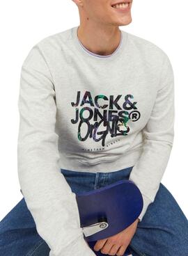 Sudadera Jack and Jones Silverlake Blanca Hombre