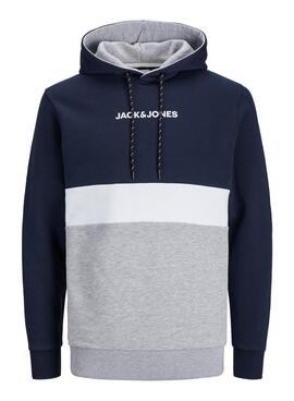 Sudadera Jack and Jones Reid Block Marino Hombre