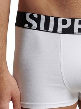 Pack 2 Calzoncillos Superdry Boxer Blanco y Negro