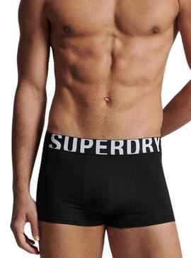 Pack 2 Calzoncillos Superdry Boxer Blanco y Negro