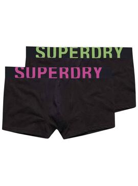 Pack 2 Calzoncillos Superdry Boxer Negro Hombre