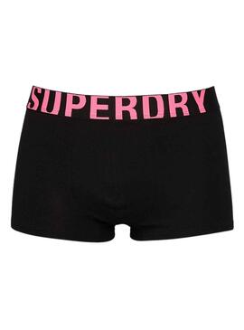 Pack 2 Calzoncillos Superdry Boxer Negro Hombre