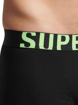 Pack 2 Calzoncillos Superdry Boxer Negro Hombre