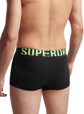 Pack 2 Calzoncillos Superdry Boxer Negro Hombre