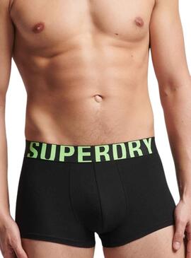 Pack 2 Calzoncillos Superdry Boxer Negro Hombre
