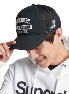 Gorra Superdry Classic Trucker Negra Letras Hombre