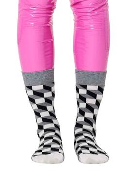Calcetines Happy Socks Filed Optic Blancos Hombre 