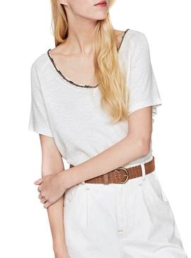 Camiseta Pepe Jeans Mertyl Beige Para Mujer