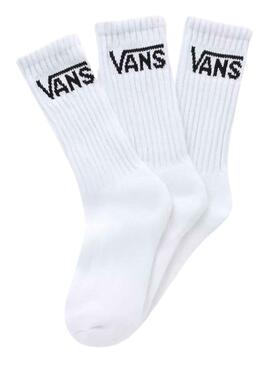 Pack 3 Calcetines Vans Classic Blancos Niño y Niña