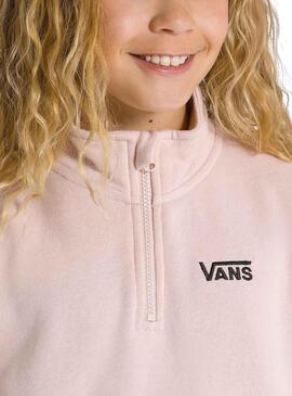 Sudadera Vans Half Zip Mock Rosa para Niña